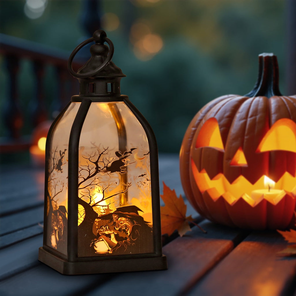 Halloween Decorations Indoor Candle Lantern With LED Lights Hanging Spooky Halloween Lanterns For Indoor Outdoor Home Room Door Party Decor