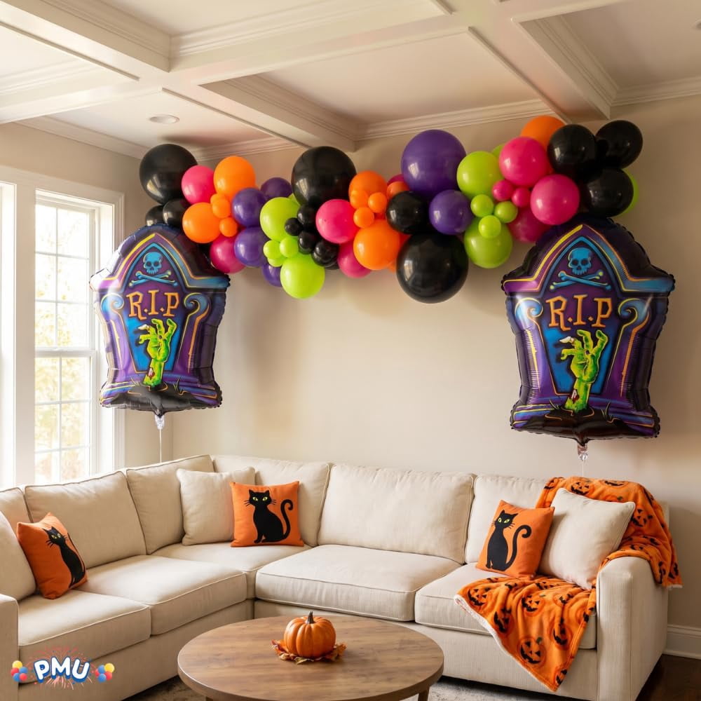 PMU Halloween Flying Ghost 24 Inch Mylar-Foil Balloon (10/pkg) Pkg/1