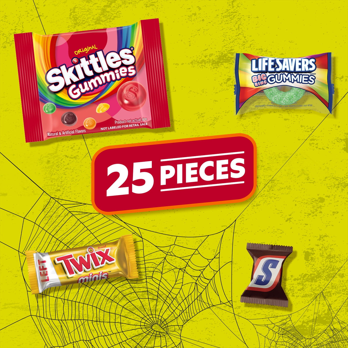 Snickers, Skittles Gummies & More Halloween Candy Variety Pack - 205 Ct Bulk Bag