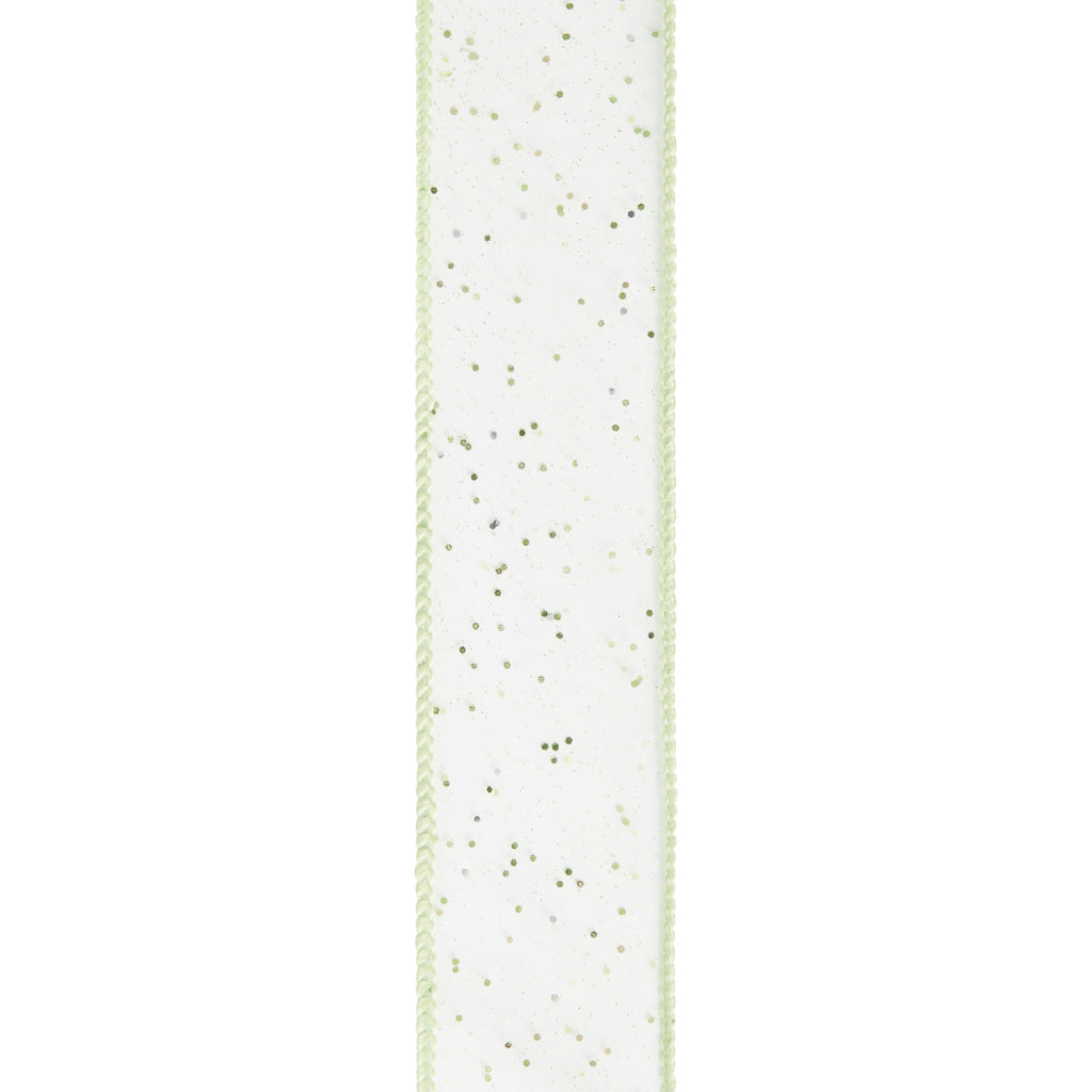(3 pack) Offray Ribbon, Citrus Green 1 1/2 inch Wired Edge Sheer Polyester Ribbon, 9 feet