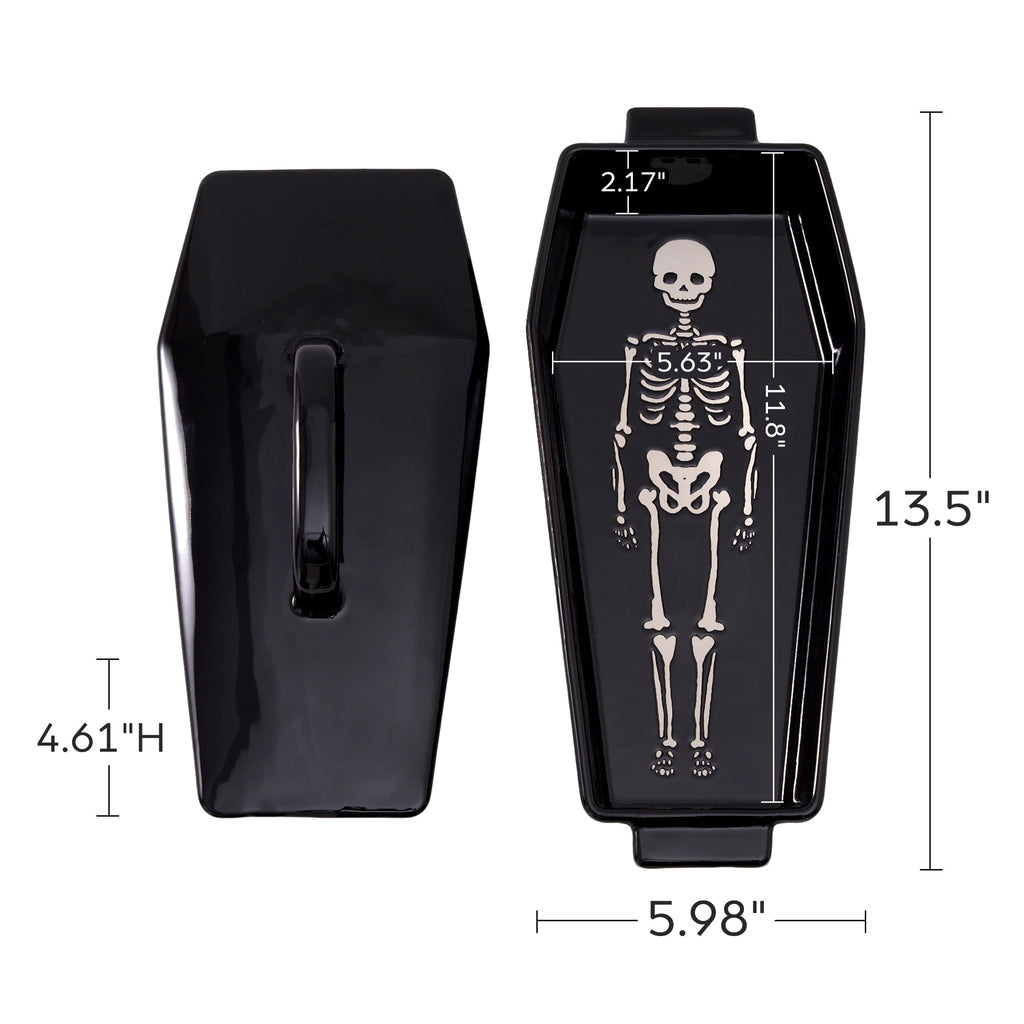 WTC Coffin Figural Stoneware Bake & Serve Dish With Lid, Ceramic Coffin Bake Pan with Cover