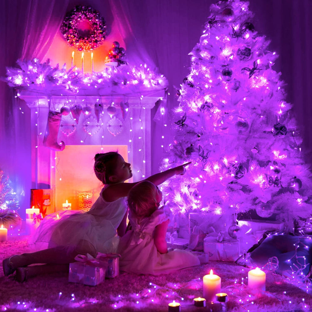 JMEXSUSS 200 LED Christmas Lights Indoor Outdoor, Connectable Warm White Christmas Tree Lights Clear Wire, 66 Ft Twinkle Fairy String Lights Plug in for Bedroom Wedding Christmas Tree Decorations
