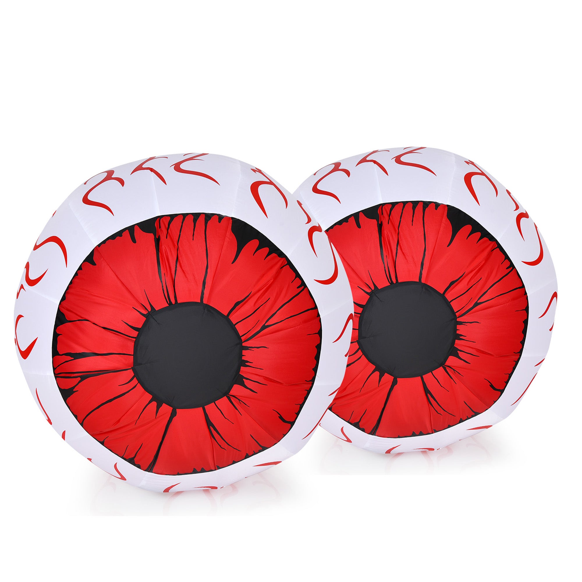 Gymax 2-Pack Inflatable Halloween Eyeballs 3ft Yard Decoration w/ Built-in LED Lights