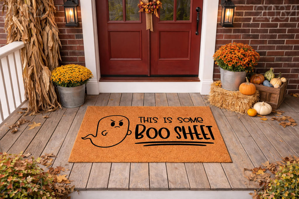 This is Some Boo Sheet Door Mat | Funny Ghost Doormat | Welcome Mat | Halloween Decor | Door Mat | Home Doormat | Halloween Welcome Mat