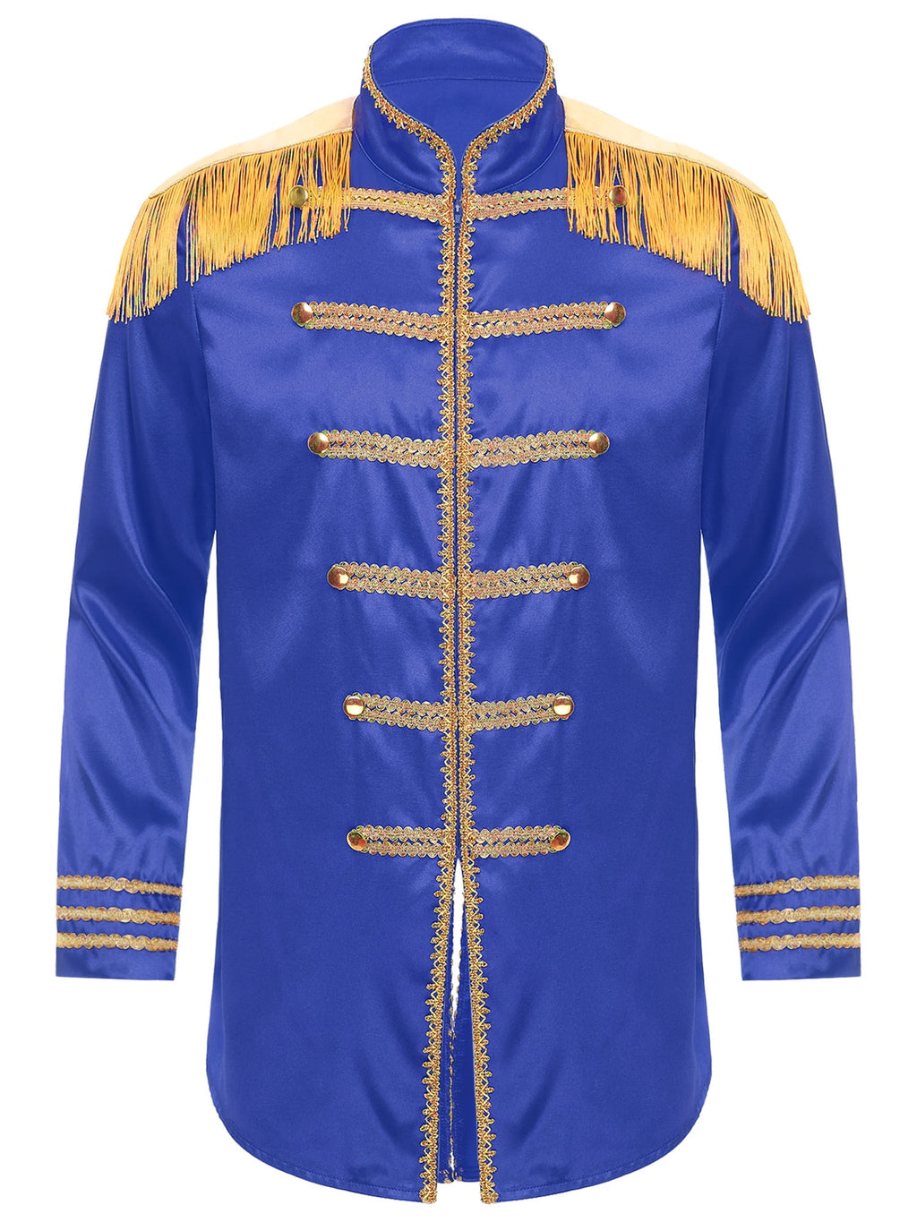 Eandarui Men's Halloween SGT Sergeant Pepper Costume Jacket Fancy Dress Hippie Music Star 1960s Shirt Red S