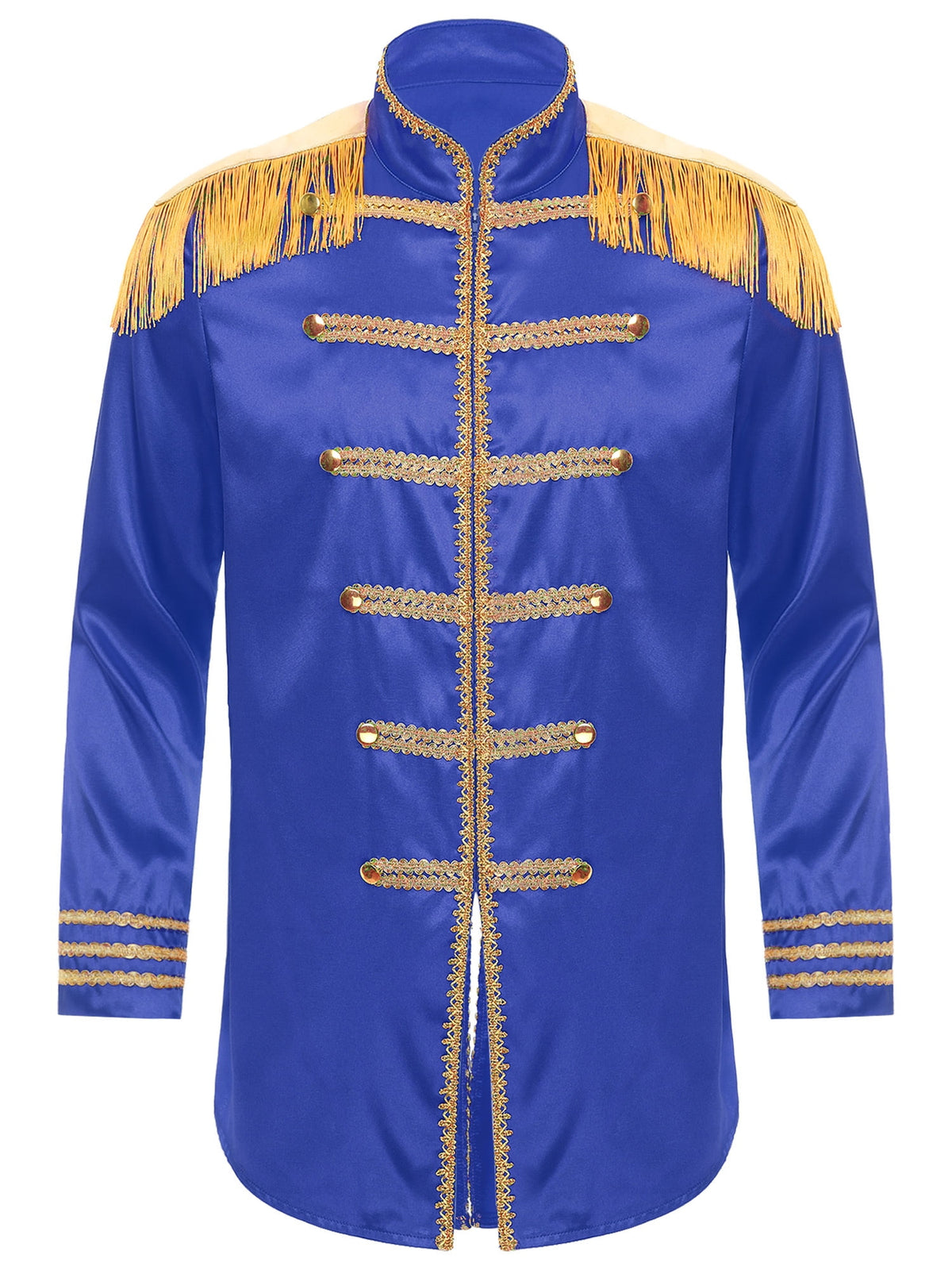 Eandarui Men's Halloween SGT Sergeant Pepper Costume Jacket Fancy Dress Hippie Music Star 1960s Shirt Red S