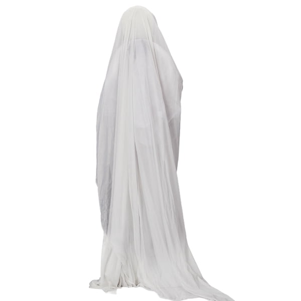 Alvantor Halloween Animated Decorations - 4.3 FT Sound-Activated Ghost with Trident, Green LED Lights and Creepy Sounds