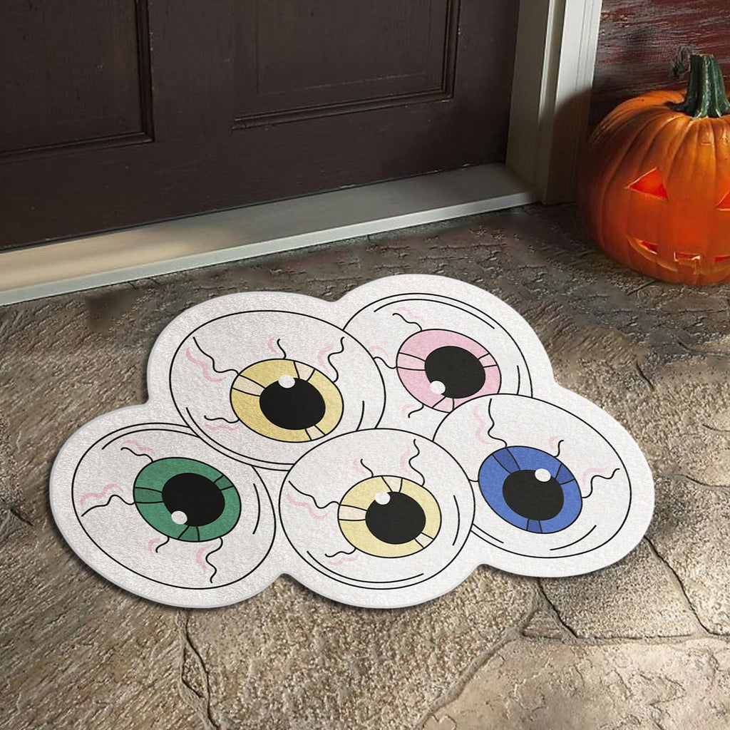 Xuniizn Halloween Mat, 16X24" Velvet Halloween Door Mat for Outside Entrance, Spooky Halloween Rug for Outdoor & Indoor, Non Slip Washable Halloween Doormat, Halloween Bathroom Decor