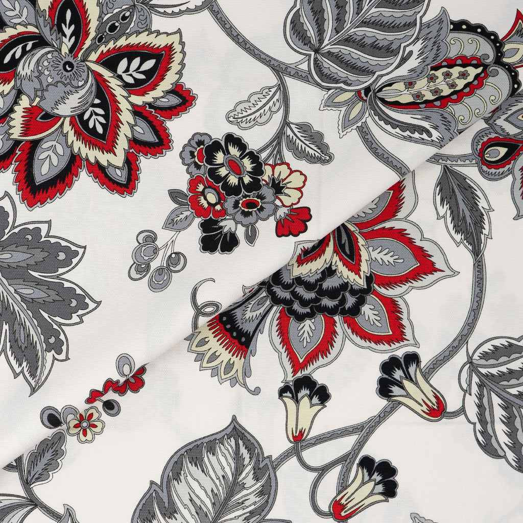 Waverly Inspirations 100% Cotton 45" x 2 Yards Precut Jacobean Red Black Gray Sewing & Crafting Fabric, 1 Each