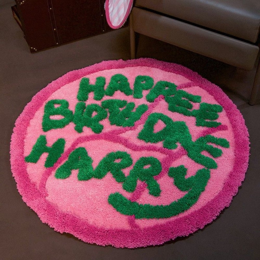 Halloween-Themed Plush Round Rug - Thickened Flocked with Cake Pattern, Machine Washable Non-Slip