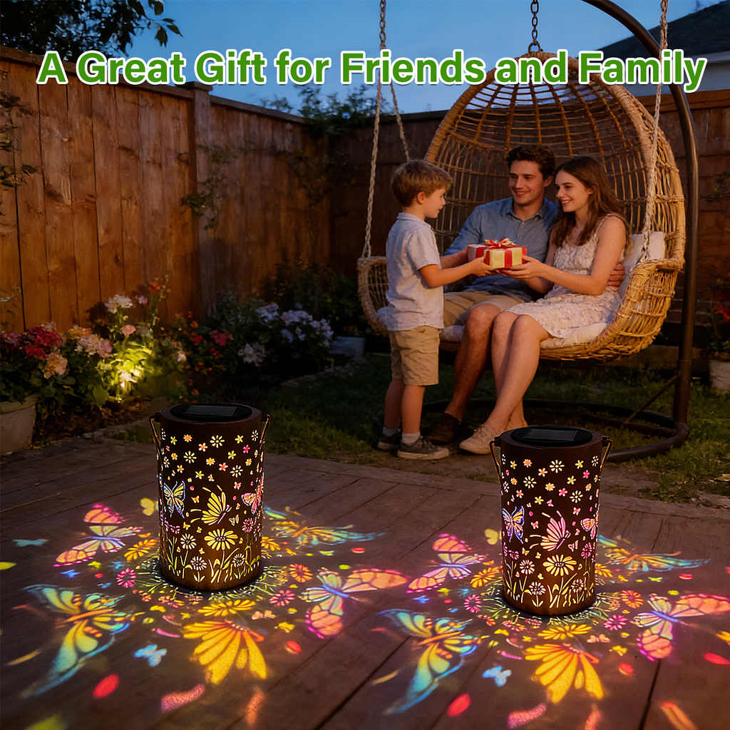 Colorful Solar Lanterns IP65 Outdoor Waterproof, Mother's Day Gifts for Women Mom Grandma - LED Colorful Sunflower Solar Lights Metal Hanging Lantern for Patio Yard Porch