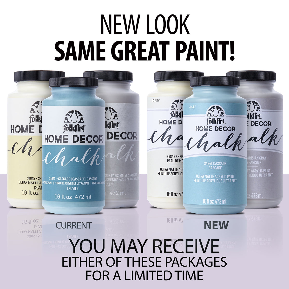 FolkArt Home Décor Chalk Acrylic Craft Paint, Rich Black, Ultra Matte Finish, 16 fl oz