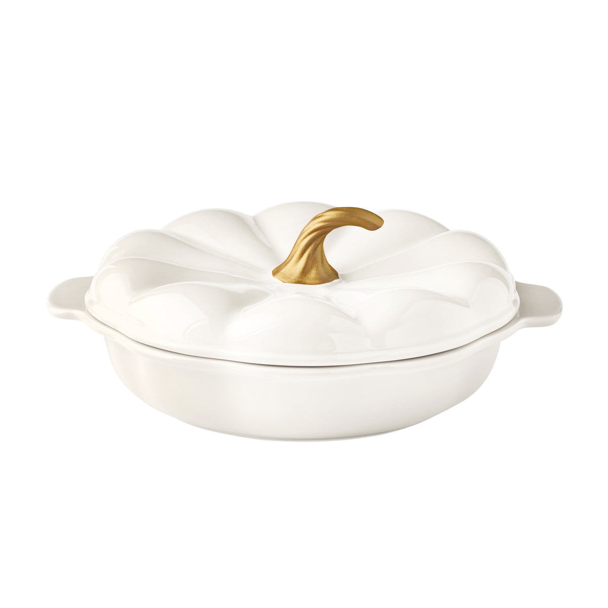 The Pioneer Woman Pumpkin Stoneware 10" Pie Dish with Lid, Linen