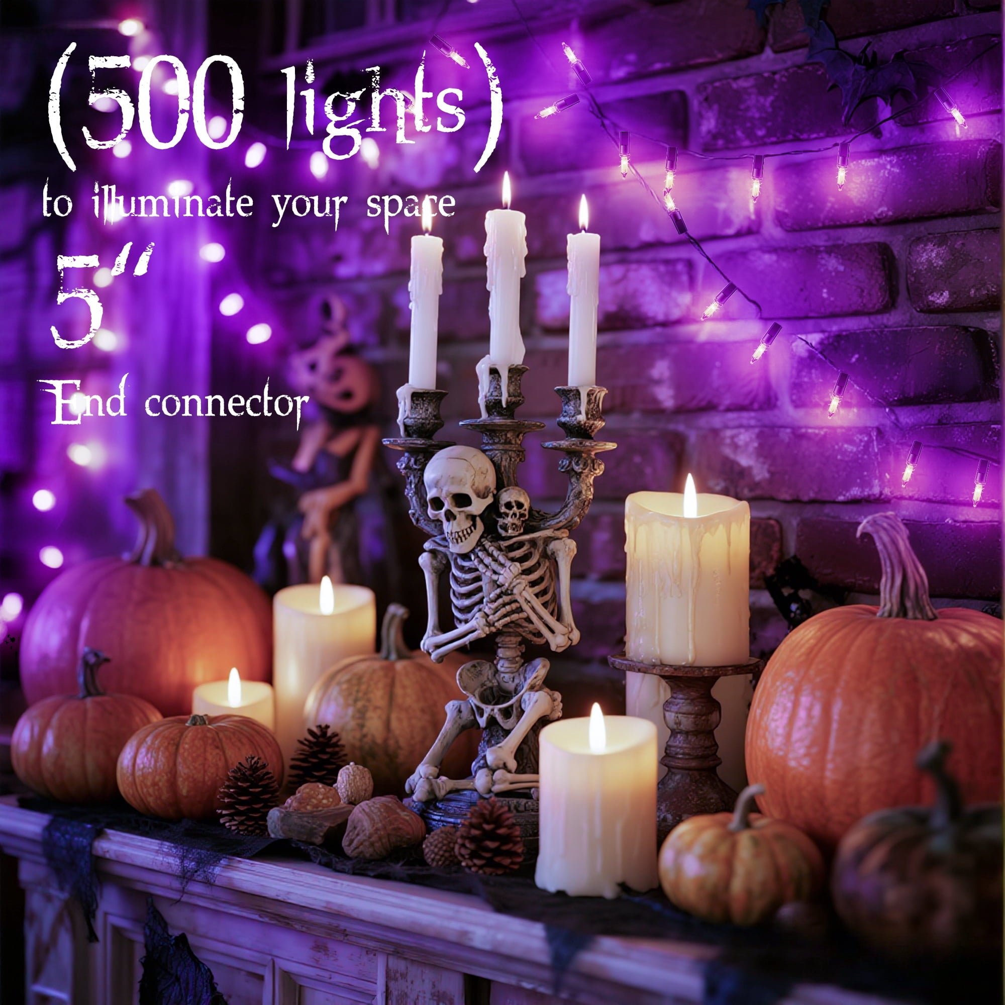 DAYBETTER Halloween String Lights, 32.8ft 100ct Incandescent Mini Lights, with 100 Count Orange Waterproof Bulbs, for Party, Yard, Christmas Tree, Halloween Decorations