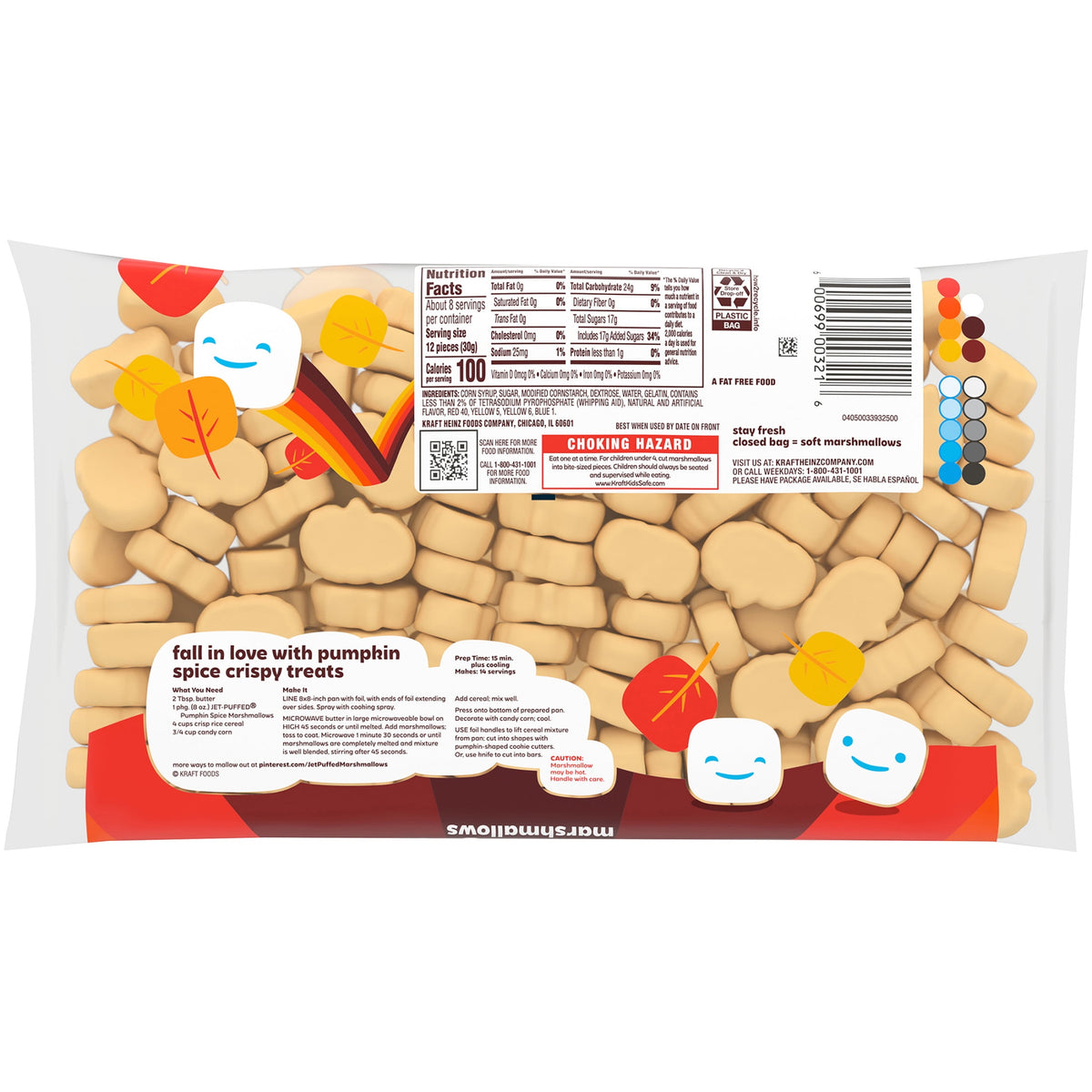 Jet-Puffed Pumpkin Spice Pumpkin-shaped Marshmallows, 8 oz. Bag