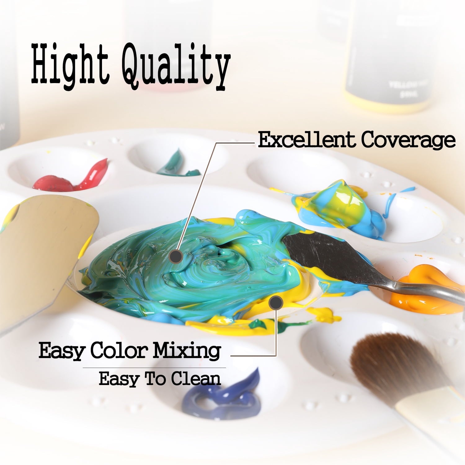 Artkey Acrylic Craft Paint Set, Festival, 24 Colors (2-Ounce)