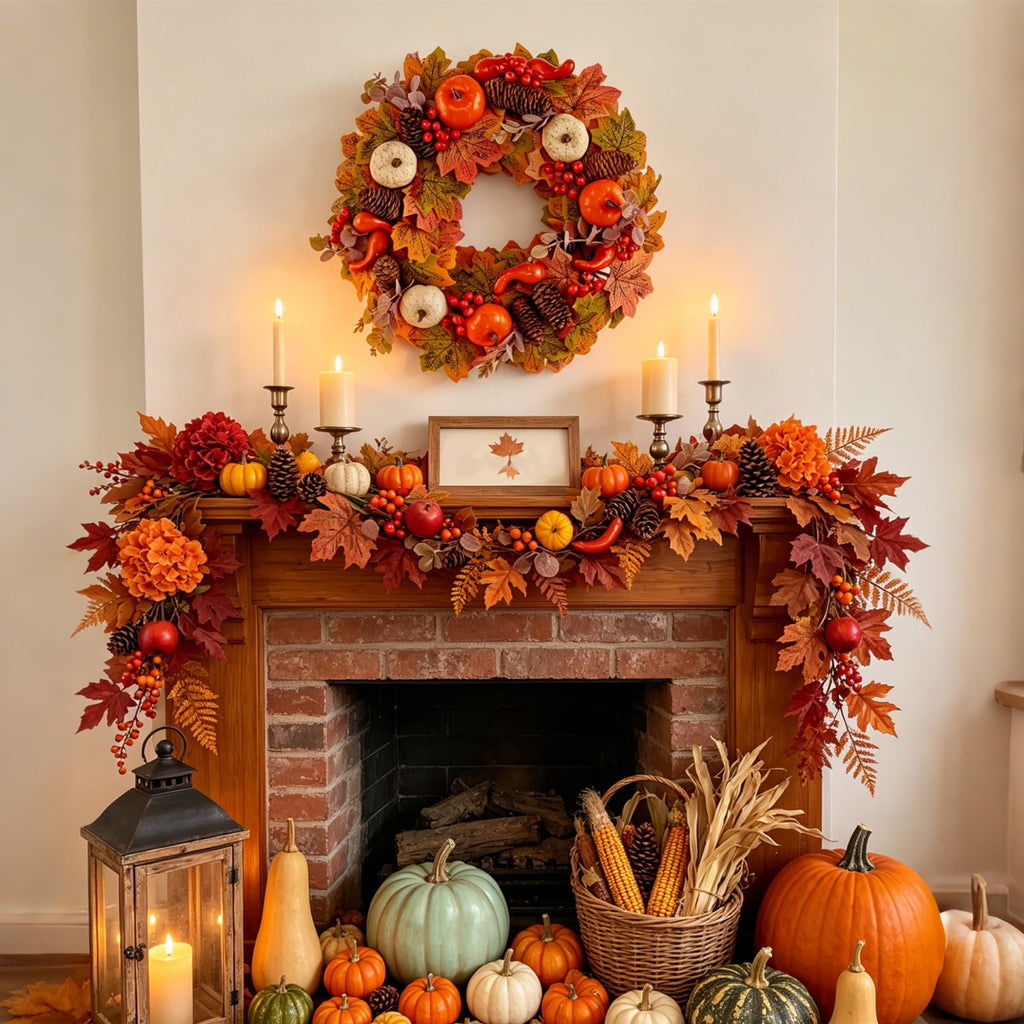AGCAN Halloween Wreaths for Front Door, 17 Inch Pre-Lit Halloween Wreaths with Bats & Deadwood, Halloween Decorations for Door,Porch,Window,Indoor and Outdoor Decor