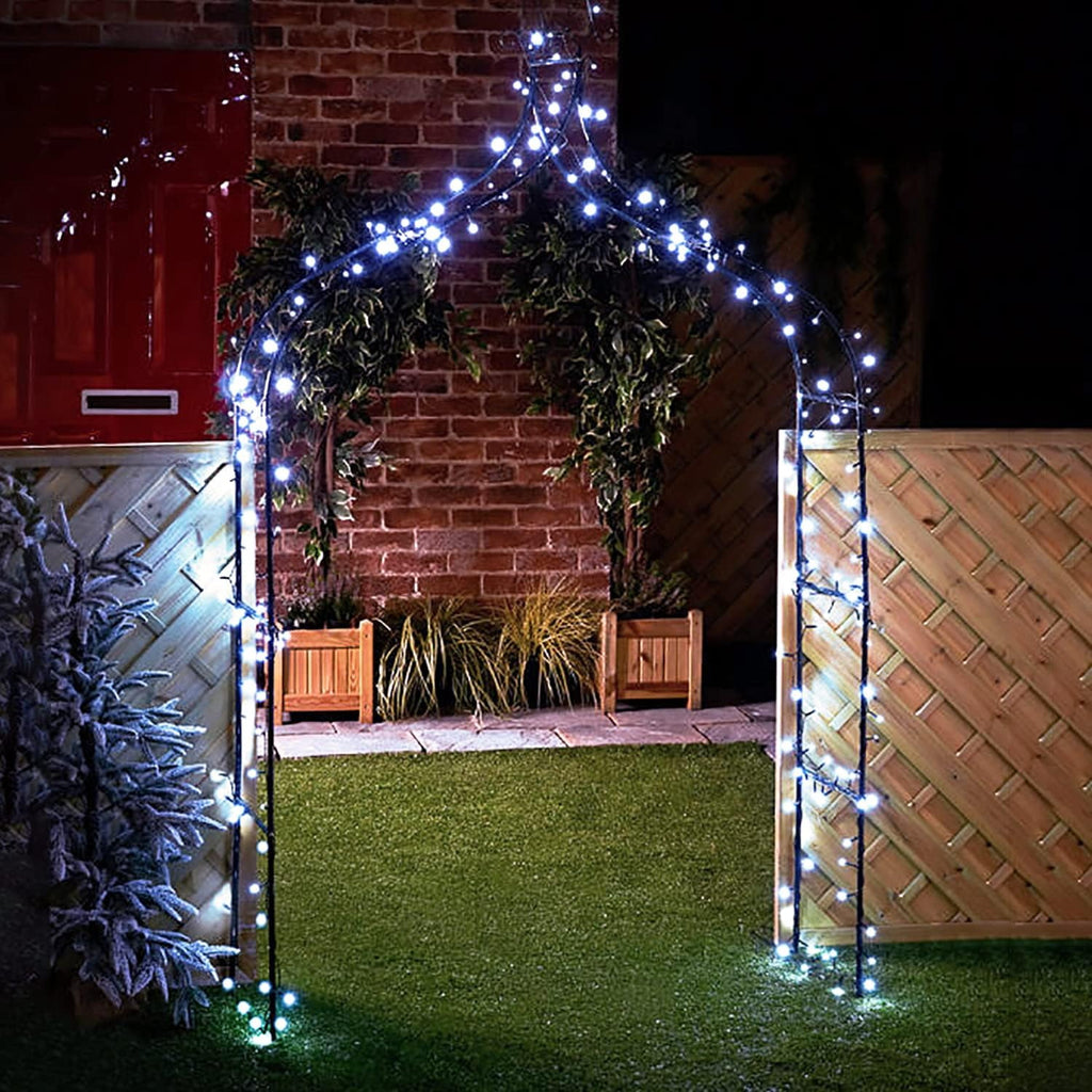 JMEXSUSS 2 Pack Solar String Lights Outdoor, 100 LED 42.7ft White Solar Lights Outdoor Waterproof, 8 Modes Green Wire Solar Christmas Lights for Garden, Wedding, Party, Christmas Tree Decoration