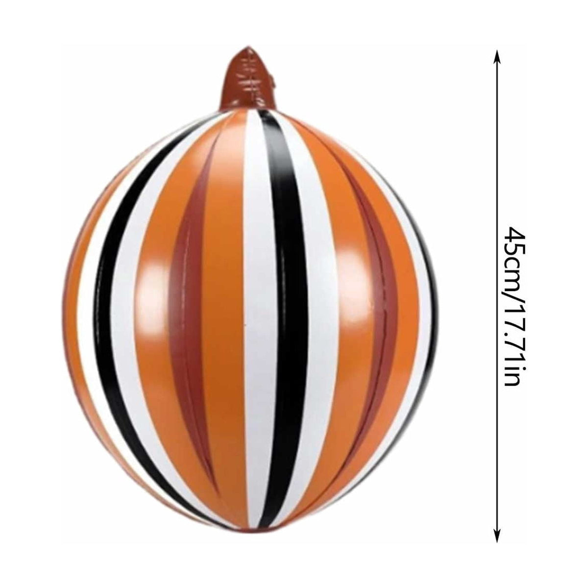 WEXOPE Halloween Stripe Foil Balloon, Large Pumpkin Inflatable Decoration for Fall Harvest Thanksgiving Party, Reusable Indoor Outdoor Celebration Decor,Orange