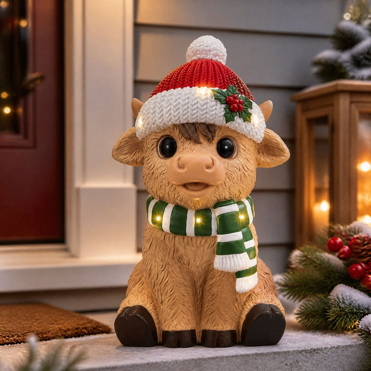 Clearance! Christmas Golden Retriever Statue with LED Lights, Cute Dog Holding Puppy Figurine, Christmas Decoration Indoor Outdoor, Gift for Kiddo Adults
