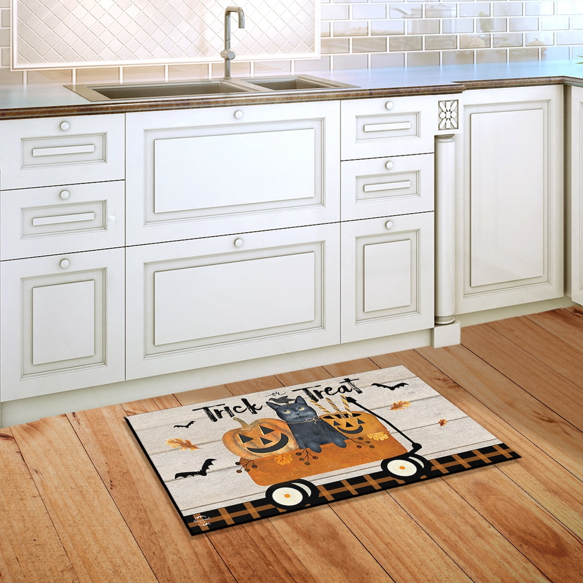Briarwood Lane Halloween Doormat 30x18 Indoor Outdoor Trick Or Treat Wagon For Halloween Doormat