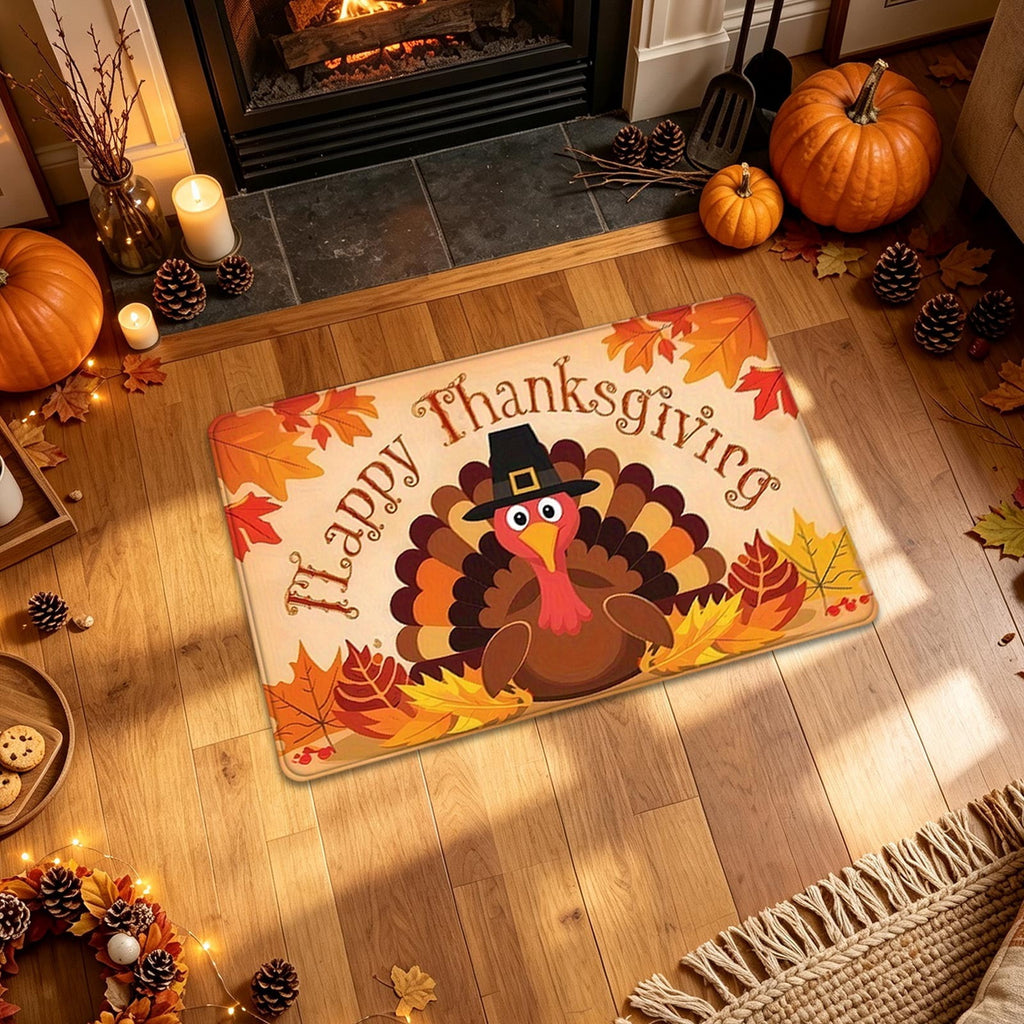 Autumn Door Mat for Entryway, 16x24 Inch, Fall-Themed Floor Doormat for Home Decor, Non-Slip Rug Mat for Living Room, Kitchen, Bedroom, Gifts for Fall Lovers (E)