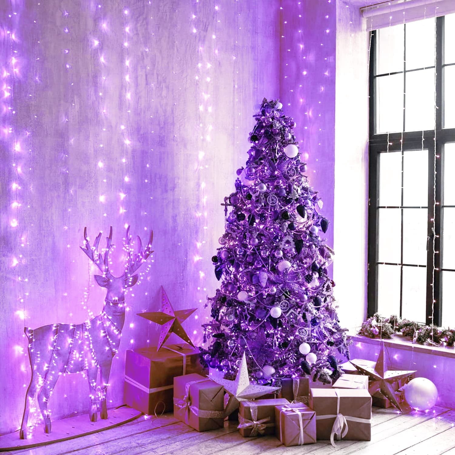 JMEXSUSS 200 LED Christmas Lights Indoor Outdoor, Connectable Warm White Christmas Tree Lights Clear Wire, 66 Ft Twinkle Fairy String Lights Plug in for Bedroom Wedding Christmas Tree Decorations