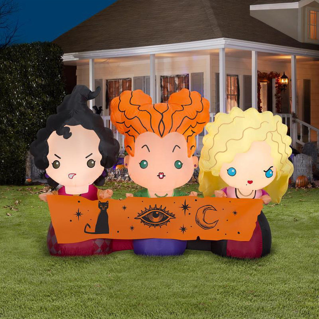 3.5' Tall Gemmy Hocus Pocus Sisters Airblown Halloween Inflatable Yard Decoration 220556