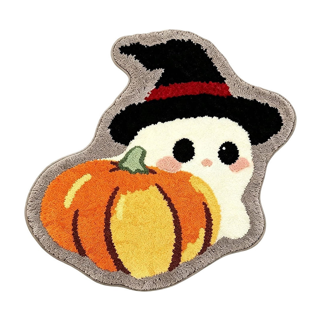 Halloween Bath Mat Ghost Multicolor Irregular Mat 27.56x17.72in Polyester Skidproof & Absorbent for Bathroom Entryway Living Room Halloween Door Mat by MPOISVA