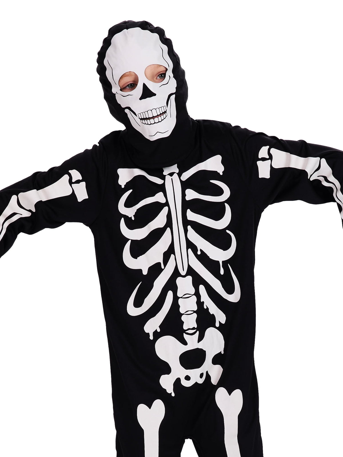 Kids Boys Halloween Skeleton Costume Glowing in The Dark with Mask Gloves Fancy Dress Outfit Green 4-12 Years