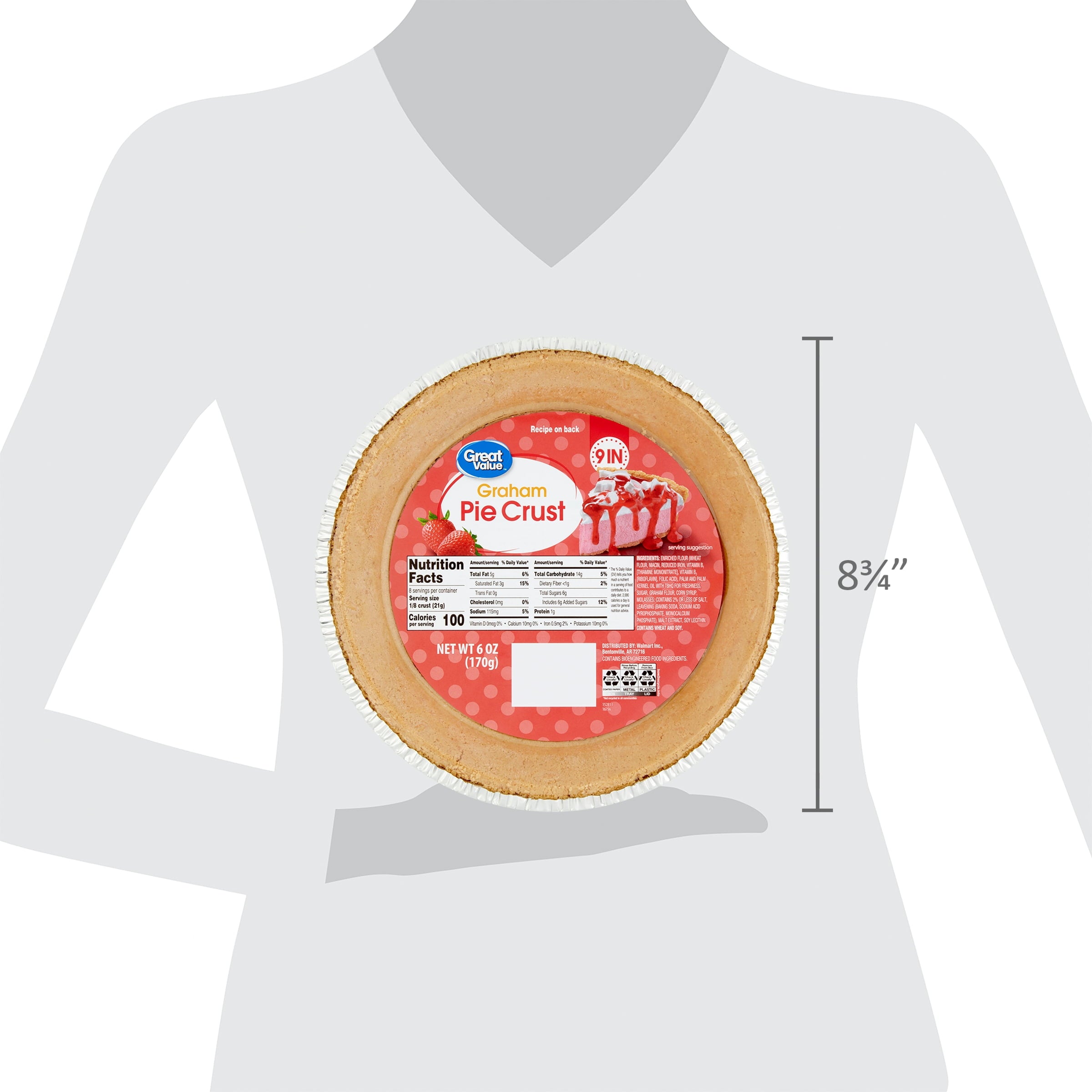 Great Value Graham 9-inch Pie Crust, 6 oz