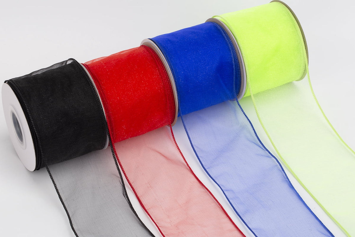 Joycrosso 1.5 Inch White Wired Organza Ribbon - 20 Yards Sheer Decorative Ribbon for Gift Wrapping, Wedding Decor, Christmas Tree, Crafts & DIY Projects
