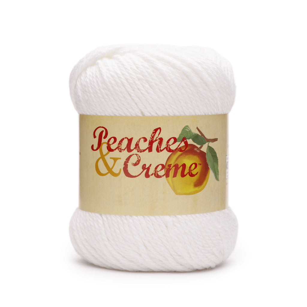 (3 pack) Peaches & Creme Solid 4 Medium Cotton Yarn, White 2.5oz/70.9g, 120 Yards
