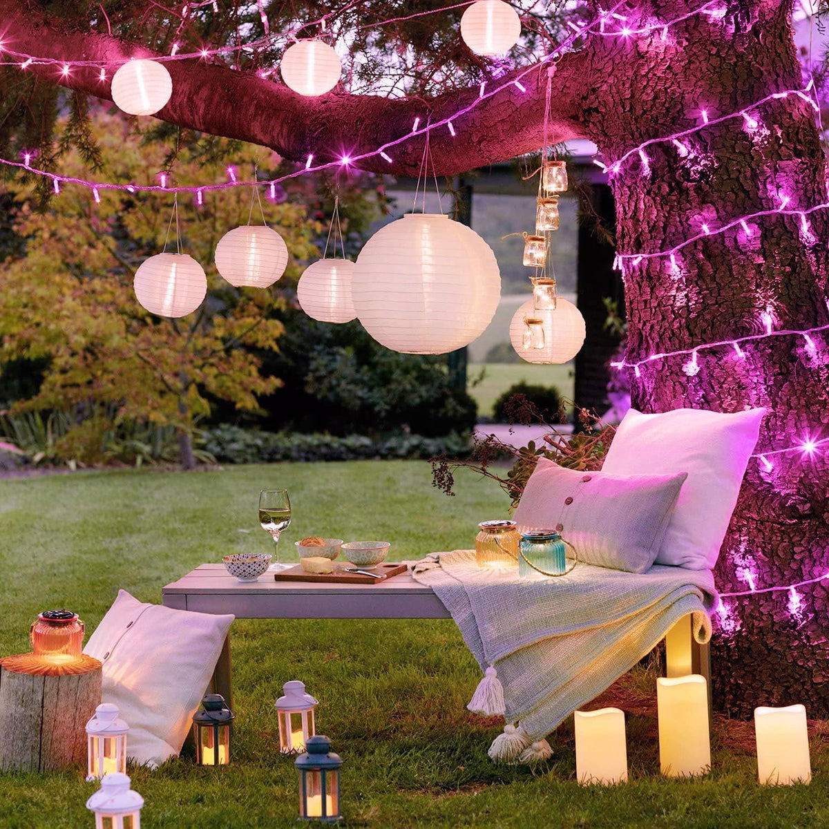 33ft 100 LED Pink Battery Lights for Bedroom, Pink Christmas String Lights with 8 Modes Remote Indoor Outdoor, Fairy Twinkle Lights for Room Party Tree Valentine