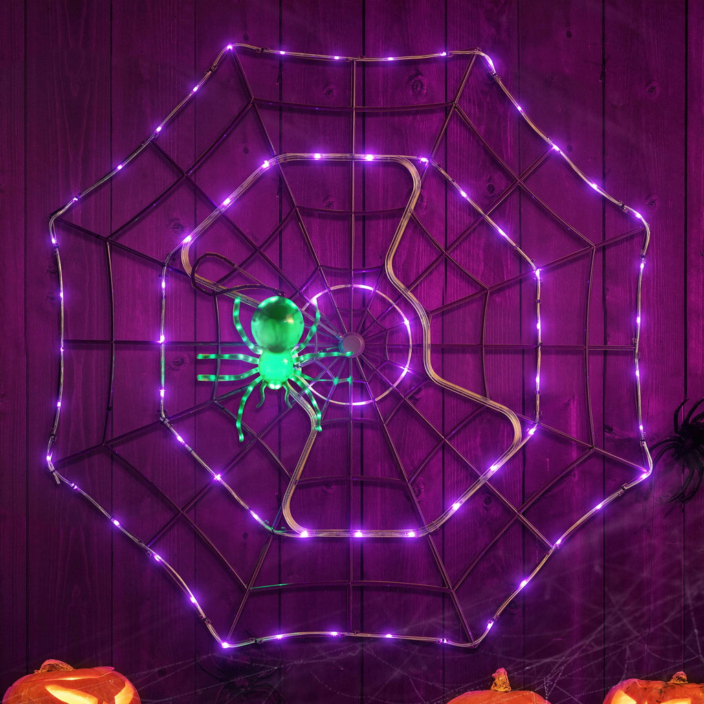 Mr. Halloween 4 ft. Outdoor Animated Spider Web - Purple Web