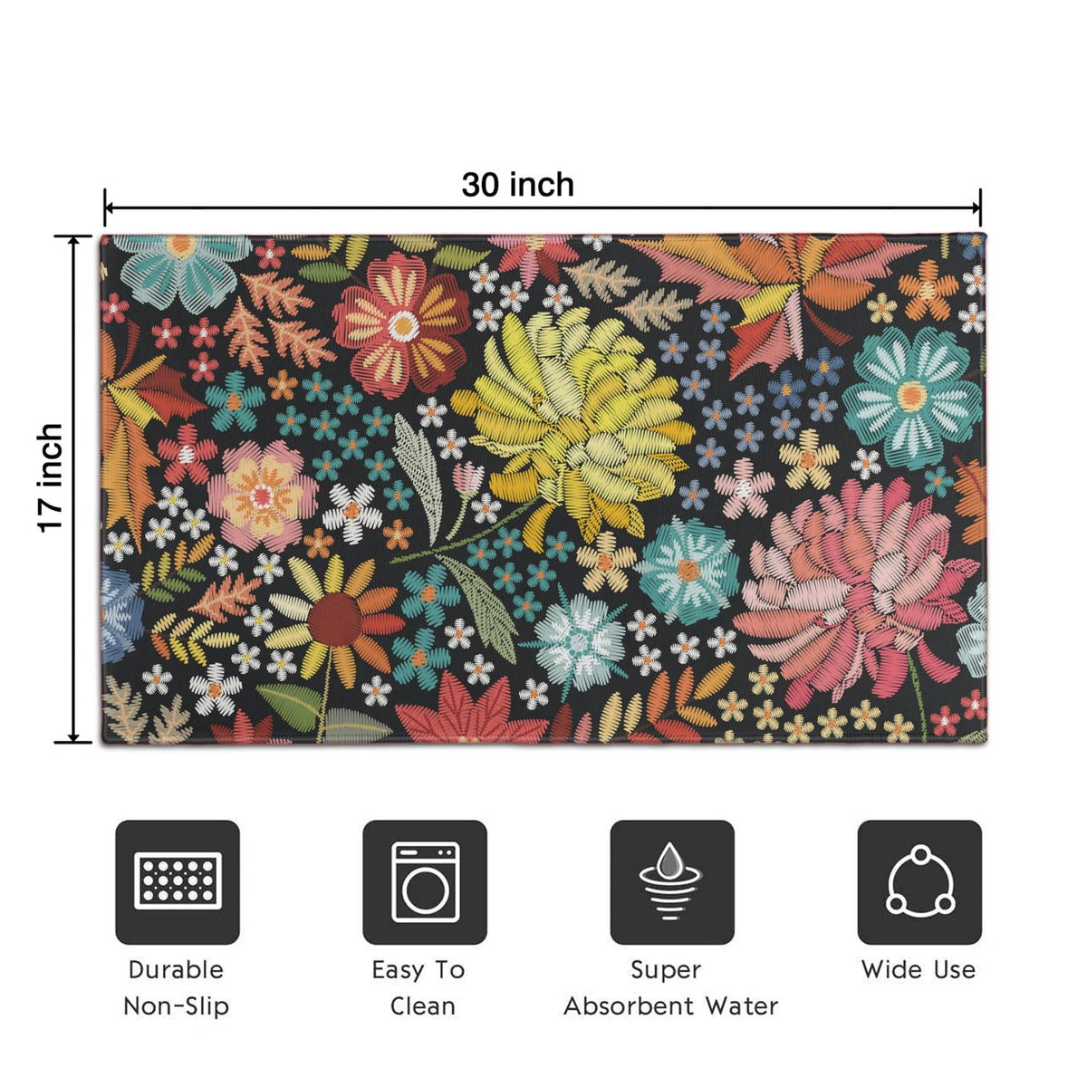 Brown Vintage Tribal Western Non Slip Washable Door Mat Funny Doormat Outdoor Inside Floor Rugs Crystal Velvet 30x17 Inches
