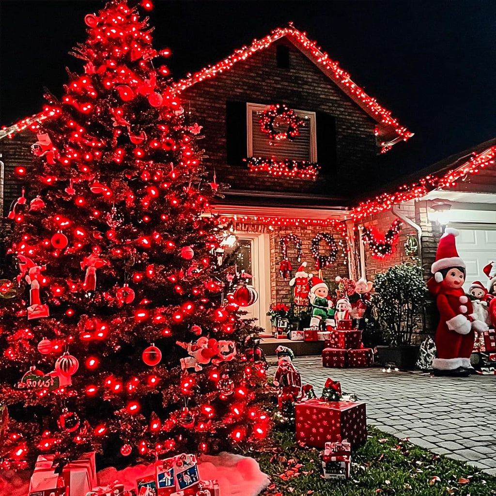 JMEXSUSS 200 LED Christmas Lights Indoor Outdoor, Connectable Warm White Christmas Tree Lights Clear Wire, 66 Ft Twinkle Fairy String Lights Plug in for Bedroom Wedding Christmas Tree Decorations