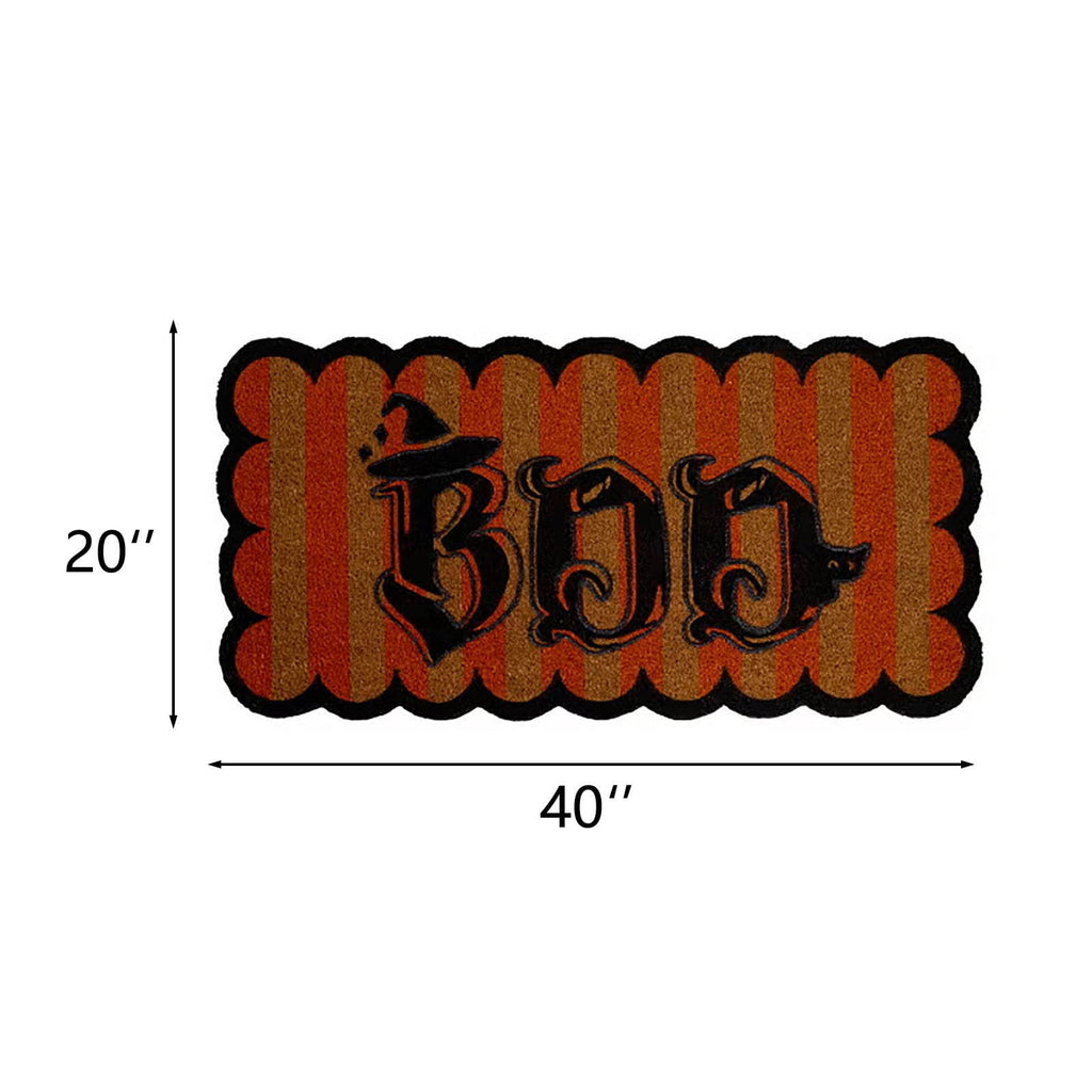 PYURTEP Halloween Door Mat Pumpkin Bat Pattern Entryway Doormats Non-Slip Indoor Outdoor Welcome Mat for Halloween Decor