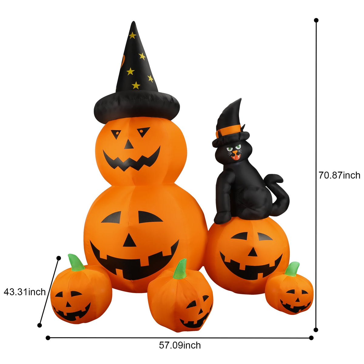 MAGOTAN 9 FT Halloween Inflatables Archway Outdoor Decorations Pumpkin Ghost Archway Halloween Inflatable Blow Up Pumpkin Tombstone Decoration Build-in LED Lights