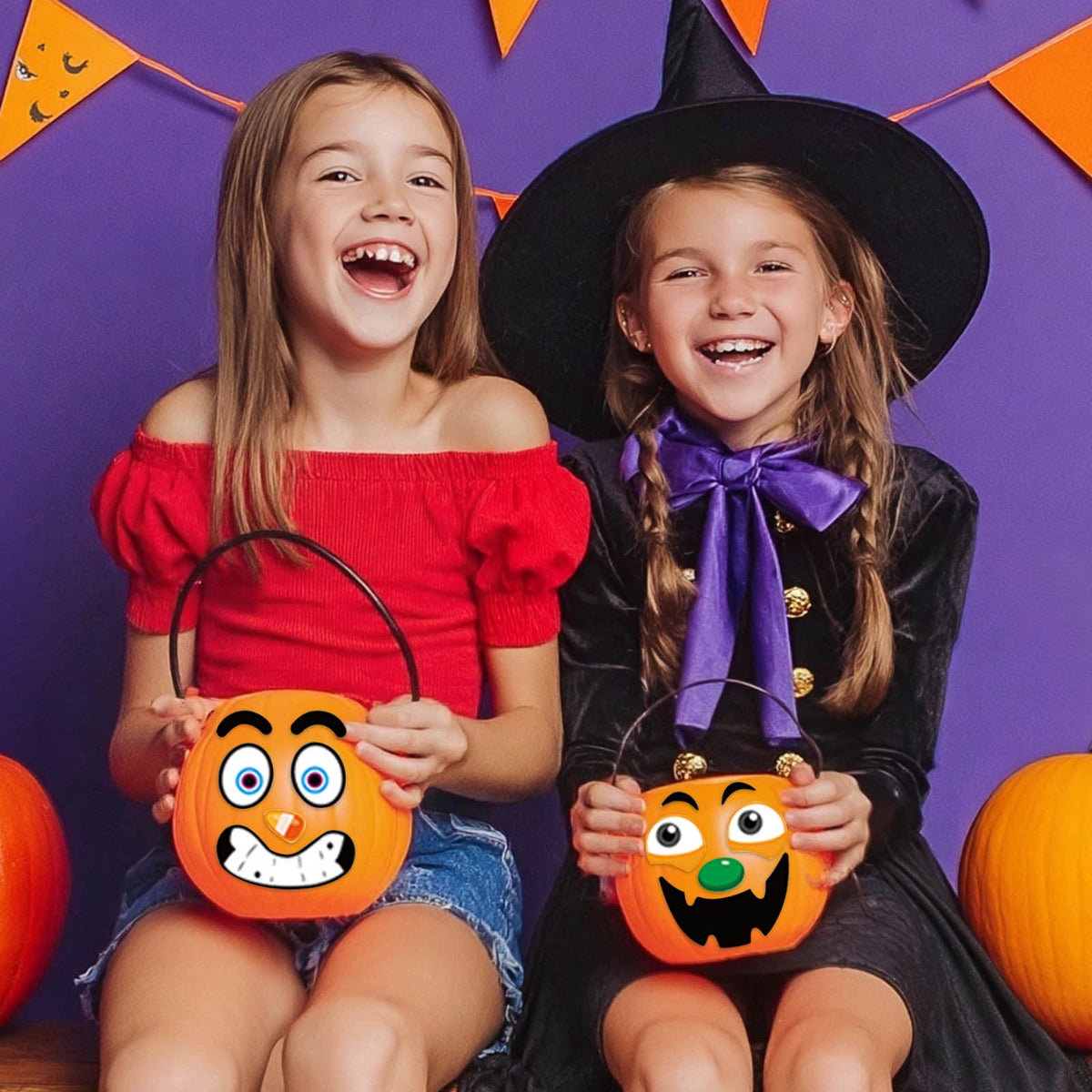 Ayieyill 64 Packs Halloween Stickers Pumpkin Decorating Stickers for Children , 32 Sheet Small Pumpkin Face Stickers for Halloween Party Supplies Trick or Treat Party Favors