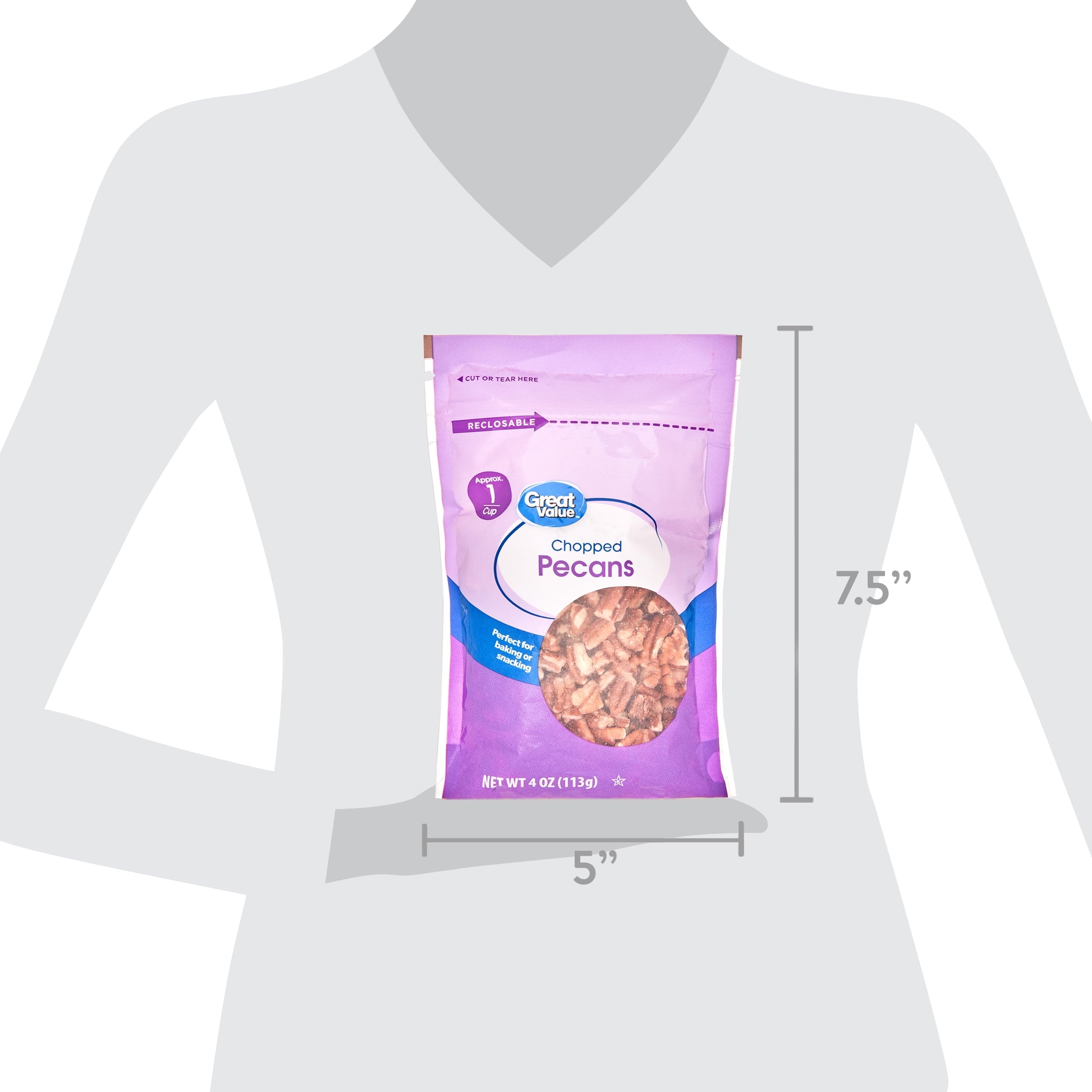 Great Value Chopped Pecans, 4 oz