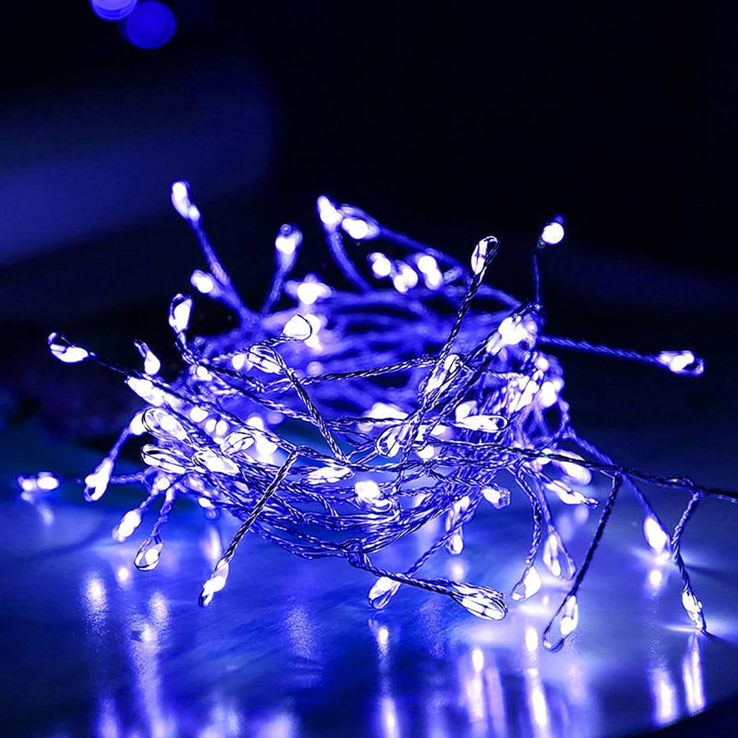 Mini Firecrackers String Light 19.68Ft 200 LED USB Operated 8 Modes Cluster Chain Fairy String Lights with Remote Control Firefly Lights for Xmas Party Home Garden Decoration
