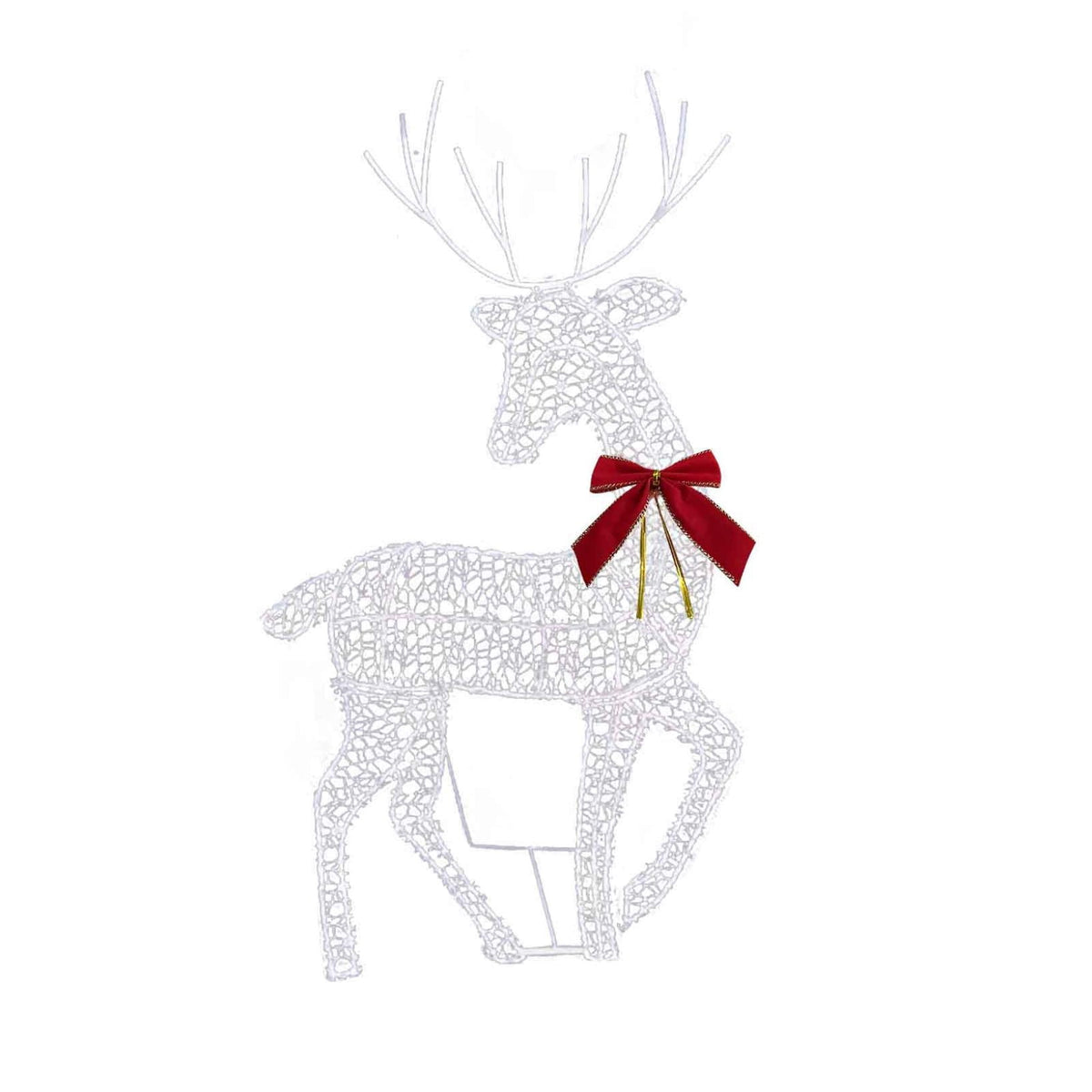 Holloyiver Light up Christmas Reindeer Family, 2D Lighted Reindeer Holiday Decoration, Outdoor Lighted Deer Decorations for Indoor Outdoor Christmas Yard Lawn Art (Mom)