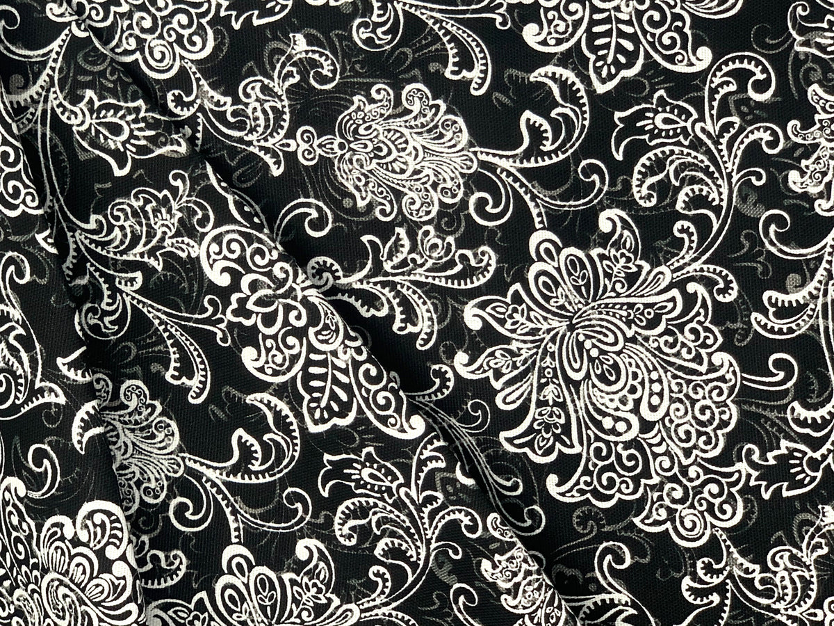 Waverly Inspirations 45\" 100% Cotton Duck Petal Print Black Sunshine Color Sewing Fabric by the Yard
