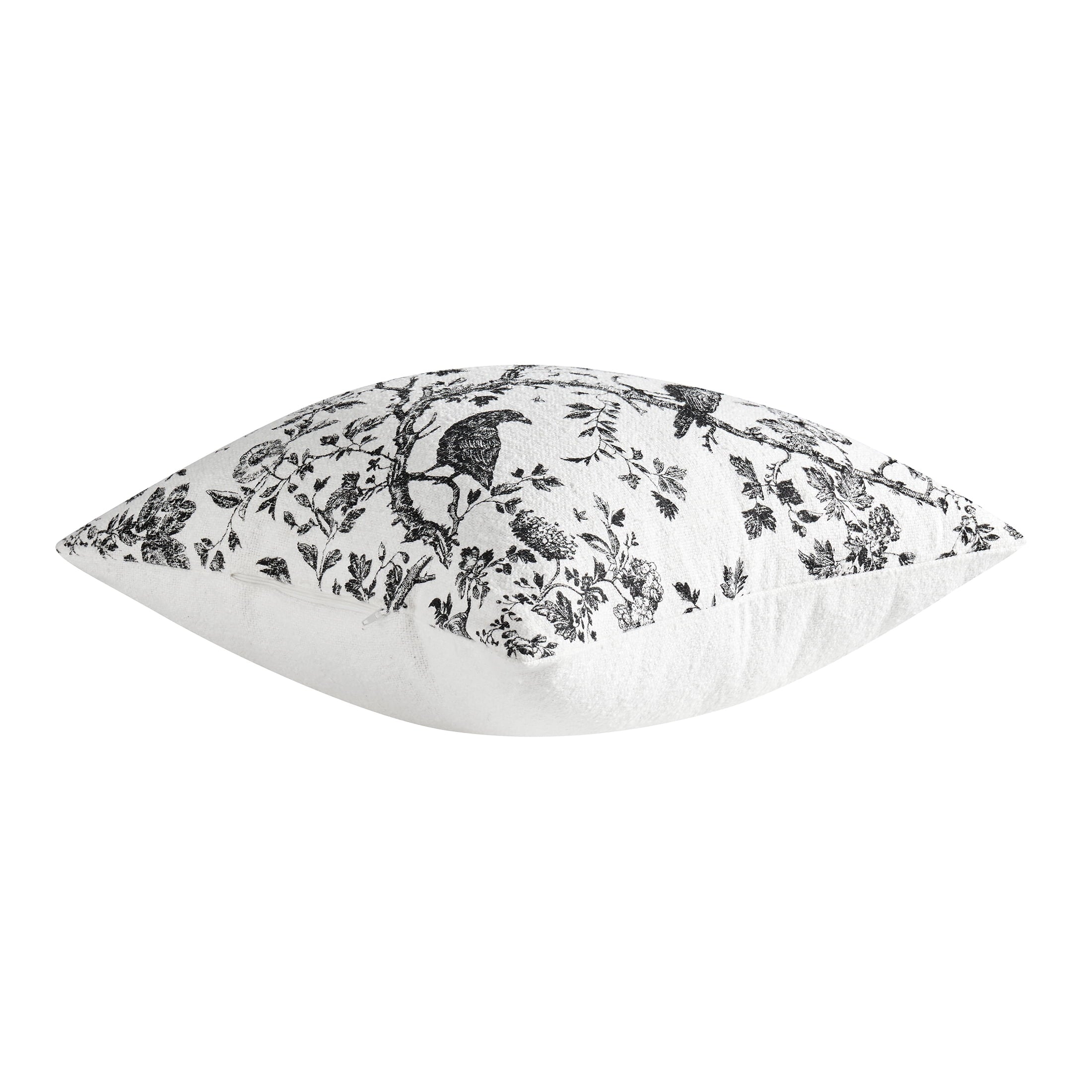 My Texas House Halloween Raven Toile Decorative Pillow, Ivory and Black, 20" x 20"