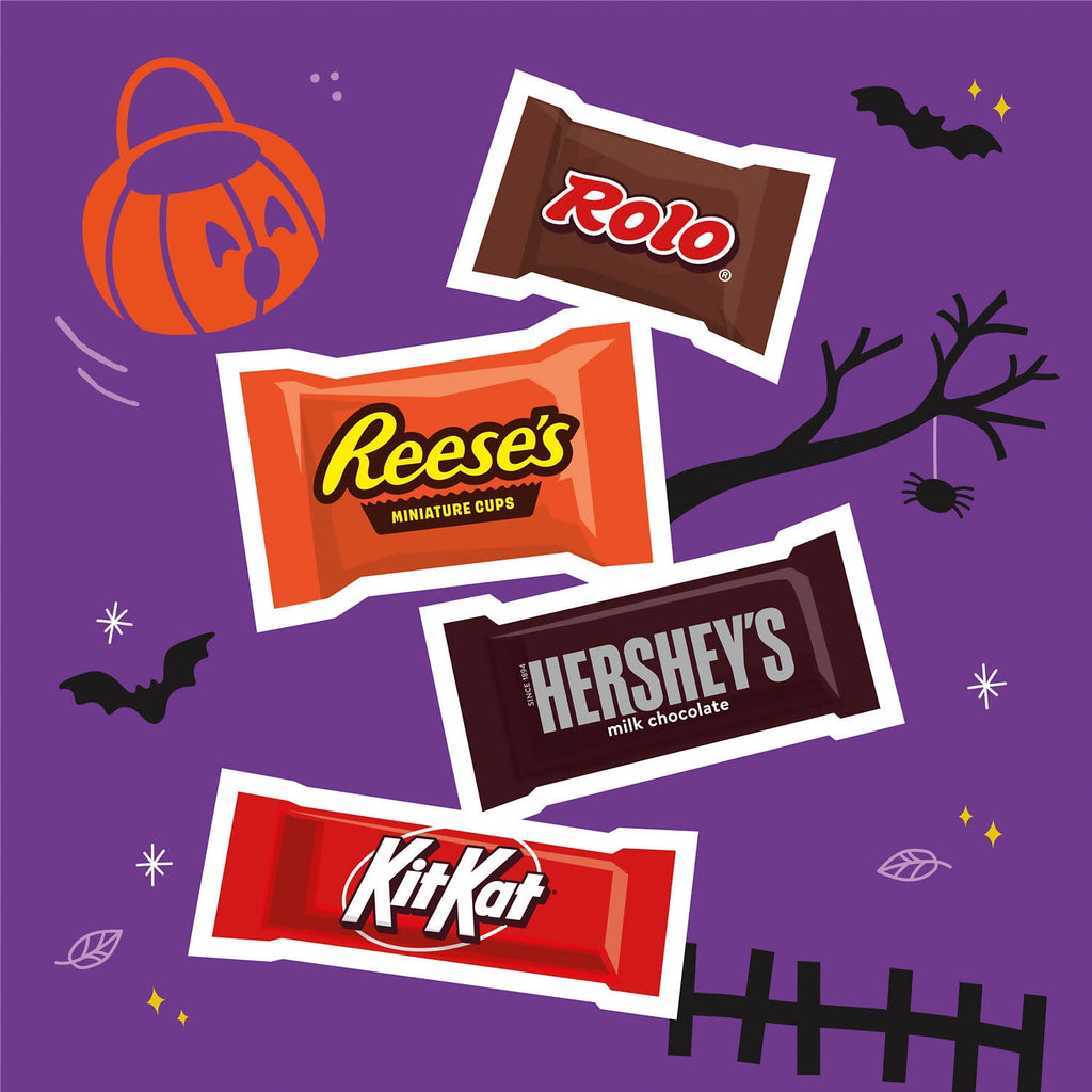 Hershey Assorted Chocolate, Halloween Candy Variety Bag, 8.76 oz (30 Pieces)