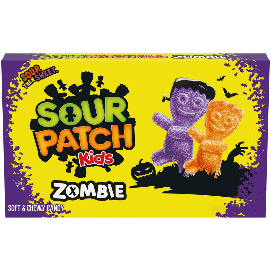 SOUR PATCH KIDS Zombie Orange & Purple Soft & Chewy Halloween Candy, 3.5 oz