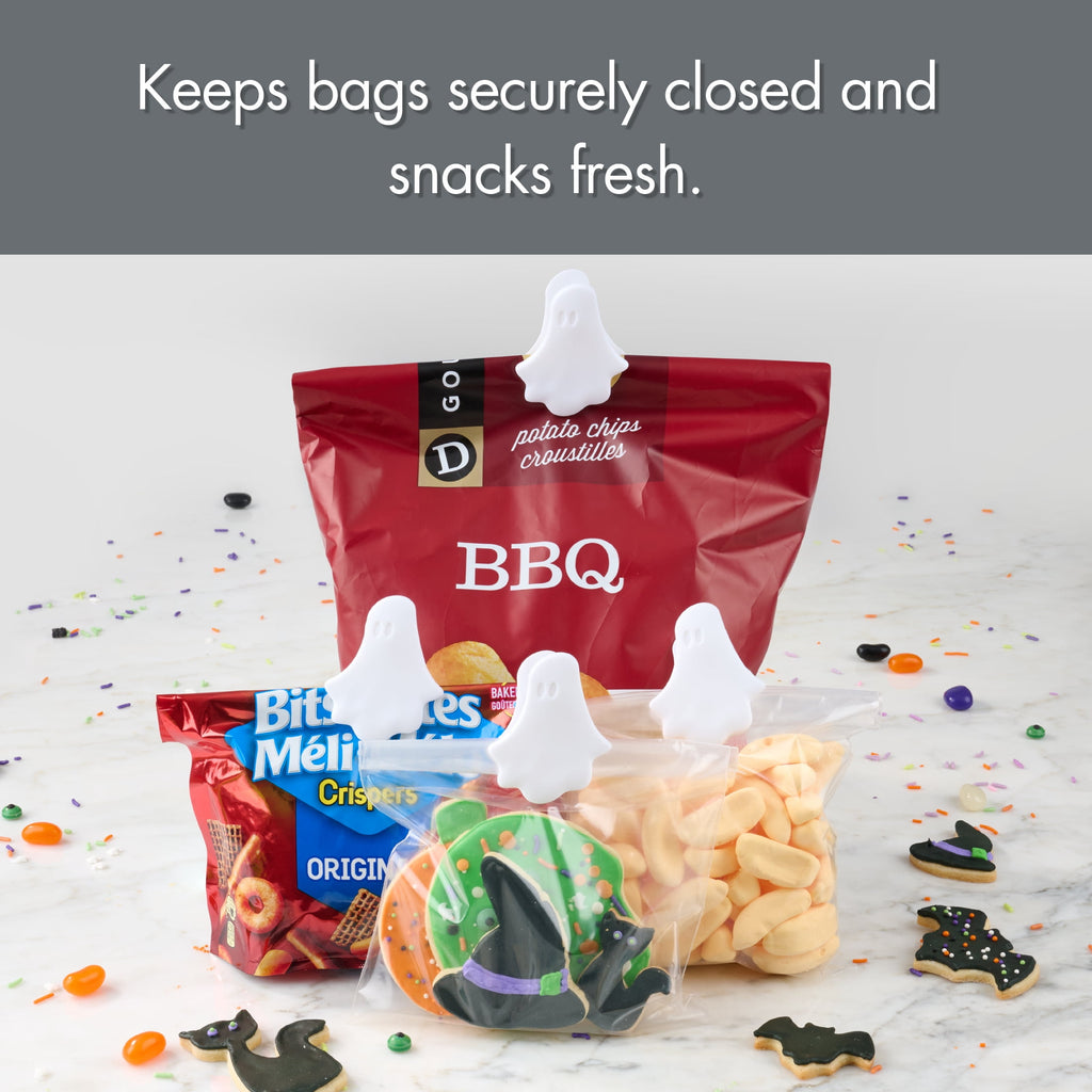 Way To Celebrate 4-Piece Bag Clips, Ghost, White