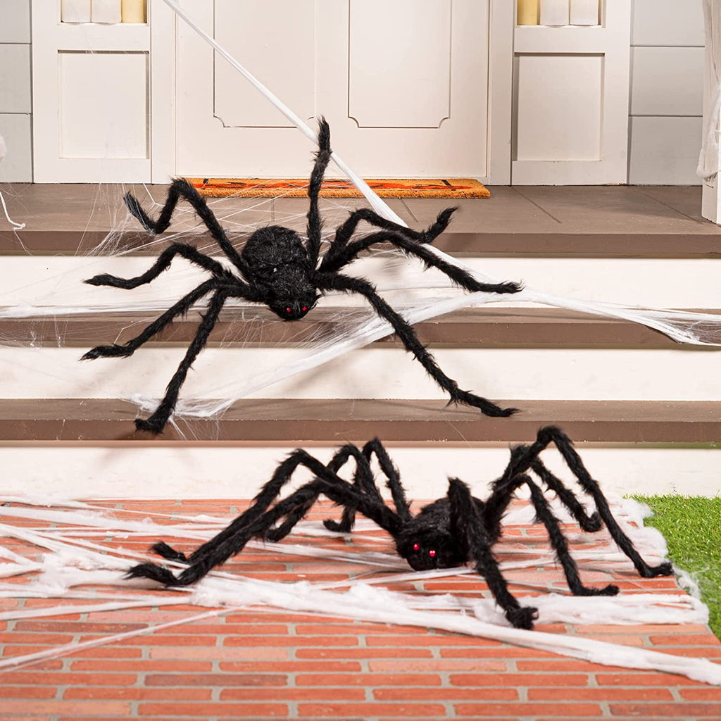Ayieyill Spider Halloween Decorations Outdoor, 5FT Scary Giant Spider for Halloween Yard Decorations, Haunted House Props, 1pc