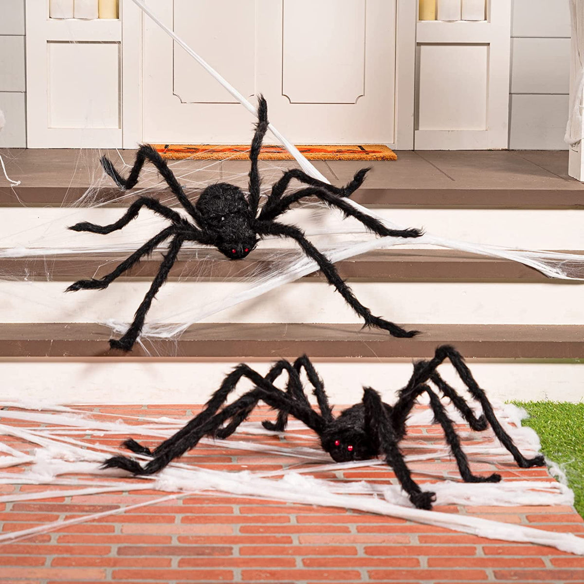 Ayieyill Spider Halloween Decorations Outdoor, 5FT Scary Giant Spider for Halloween Yard Decorations, Haunted House Props, 1pc